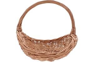 BCOATH Picnic Basket Woven Pantry Organizer Harvest Basket Dessert Woven Basket Fruit Basket Organizer Garden Basket Vegetable Basket Straw Storage Basket Wicker Candy Basket Gift Travel