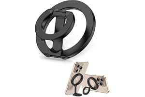BORDSEK MagSafe Phone Grip Holder Dual-Sided Magnetic Finger Ring Adjustable Kickstand Loop for iPhone 17/16 Pro Max/15 Plus/14 Pro/13 Mini/12, Samsung, Magnet Phone Stand Grip Compatible with Mag Car Mounts