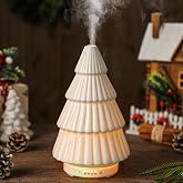 Rossesay Christmas Essential Oil Diffuser, Ceramic Christmas Tree Diffuser | 120ml Christmas Diffuser for Home, Aromatherapy Humidifier, Modern Christmas Decor, Holiday Diffuser Gift, Tabletop Decor