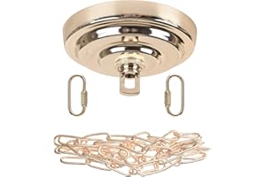 S SANGLE SOPFFY Sangle Sopffy Vingage Canopy Kit and Pendant Light Fixture Chain for Chandelier or Swag Light Fixtures,Maximum Weight of 60 Pounds, 6 feet,Heavy Duty,5 Inches Diameter, Black (S Gold)…