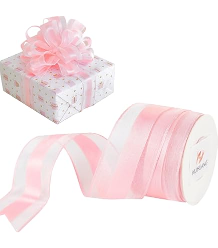 Morex Bubble Dots Band, Polyester, Pink, 3,8 Cm X 9,1 M – Dekoratives Drahtband Für Geschenke & Deko