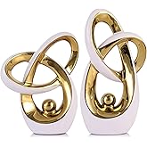 GAOSHENG White Gold Modern Abstract Art Home Decor Accent,Statues Coffee Table Decor for Living Room,Table Centerpieces for D