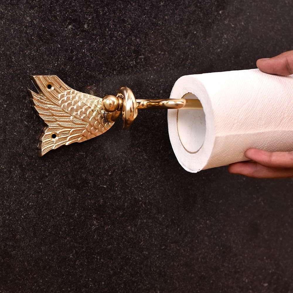 Photo 1 of IndianShelf Premium Brass Swan Toilet Roll Holder Unique Bronze Bathroom Hardware Accessories Décor