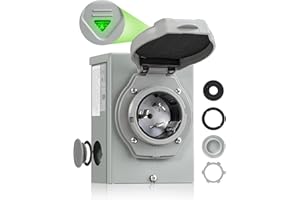 WILAWELS 50 Amp Generator Inlet Box, NEMA SS2-50P Power Inlet Box, 3-Prong Waterproof Generator Power Inlet Box with Indicator, Pre-Drilled, 125/250V 12500W, for Emergency Use, ETL Listed H97OB06