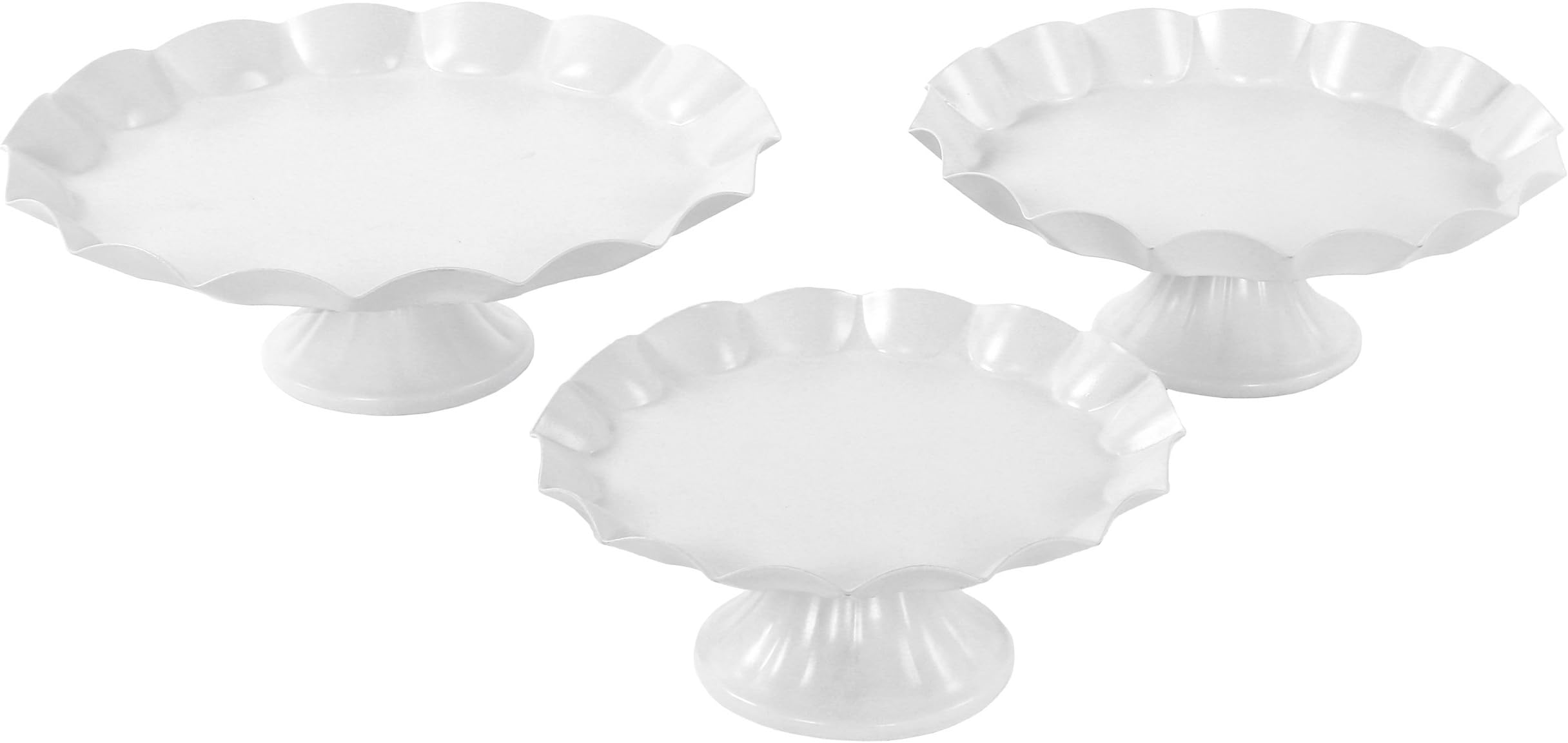 VILAVITA 3-Set Cake Stands Modern Cupcake Stands Metal Dessert Display Stand, White