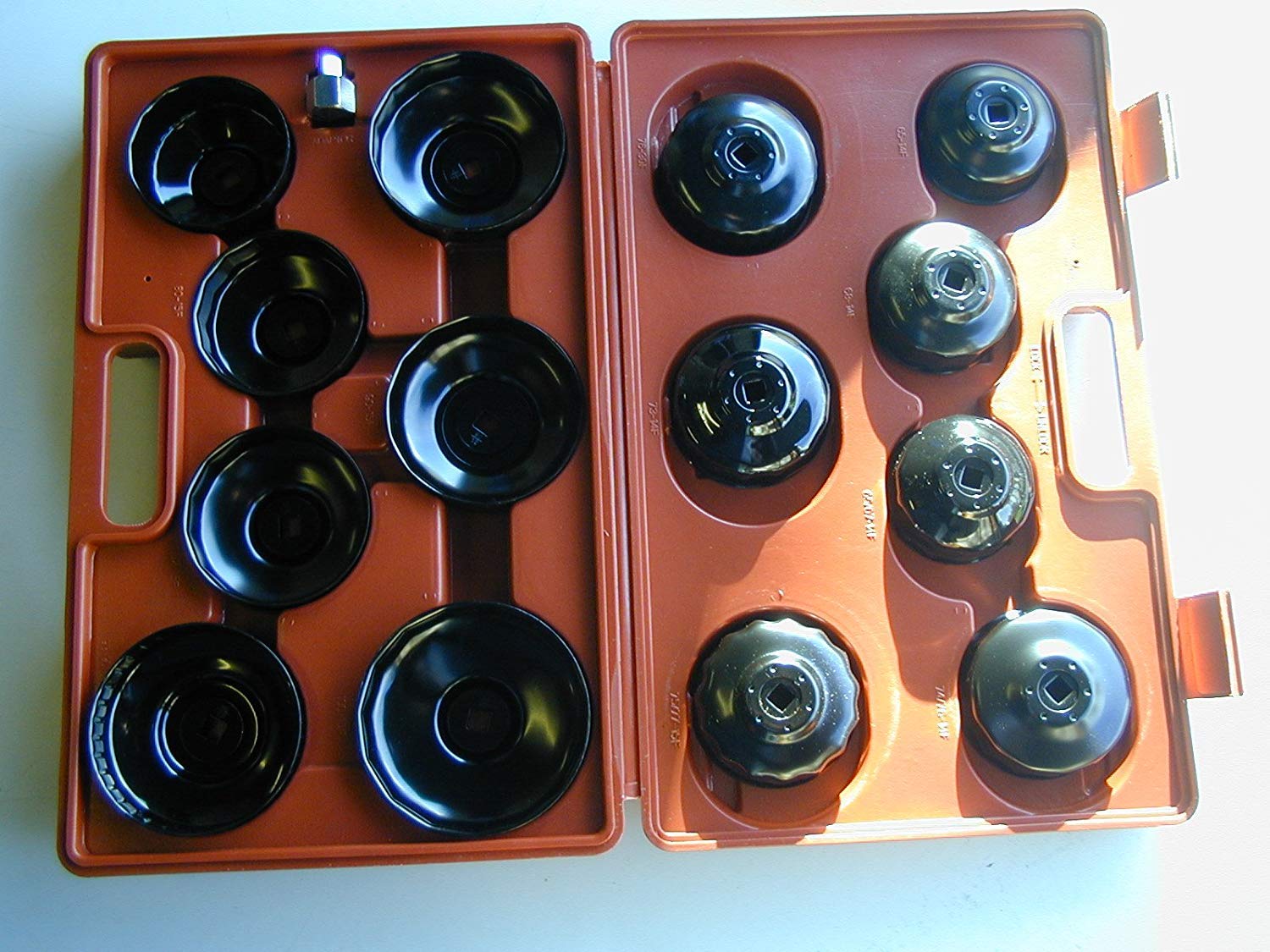 Neilsen CT1224 16pc Cup Type Filter Wrench Set - Comprehensive Oil Filter Removal Tool Set for Sizes 65mm to 100mm