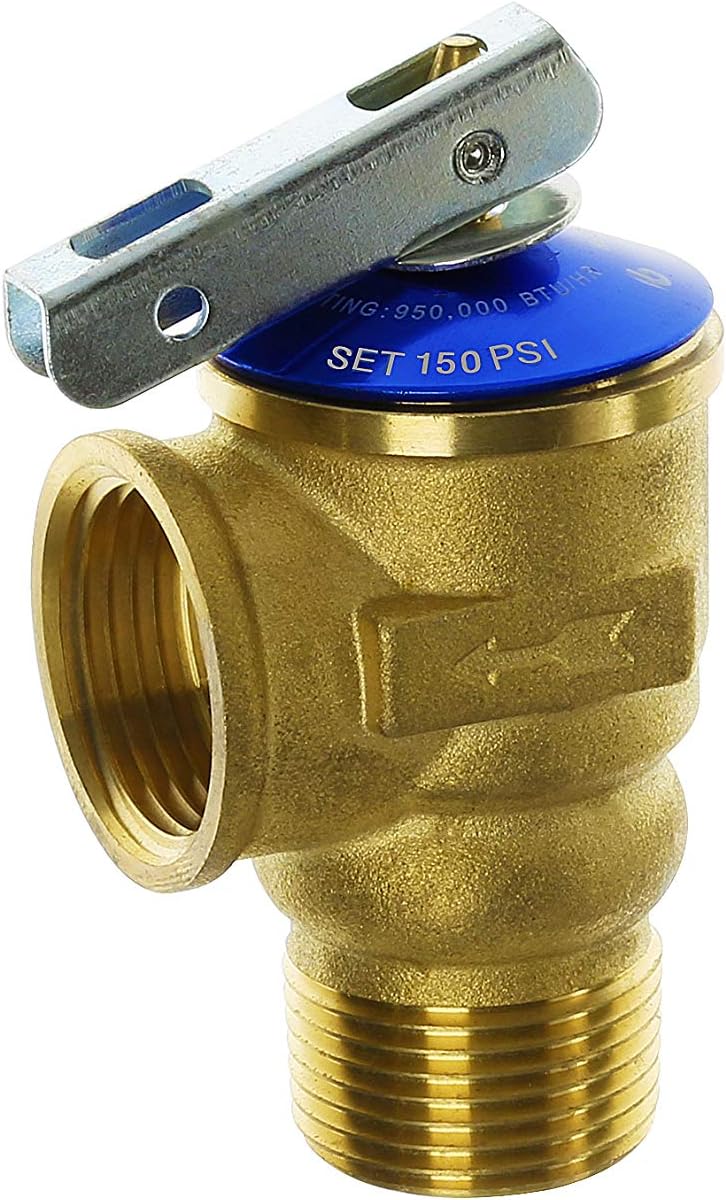 Hydro Master 3/4-Inch IPS Isolator Tankless Water Heater Service Valve Kit with Pressure Relief Valve, Clean Brass - - 
