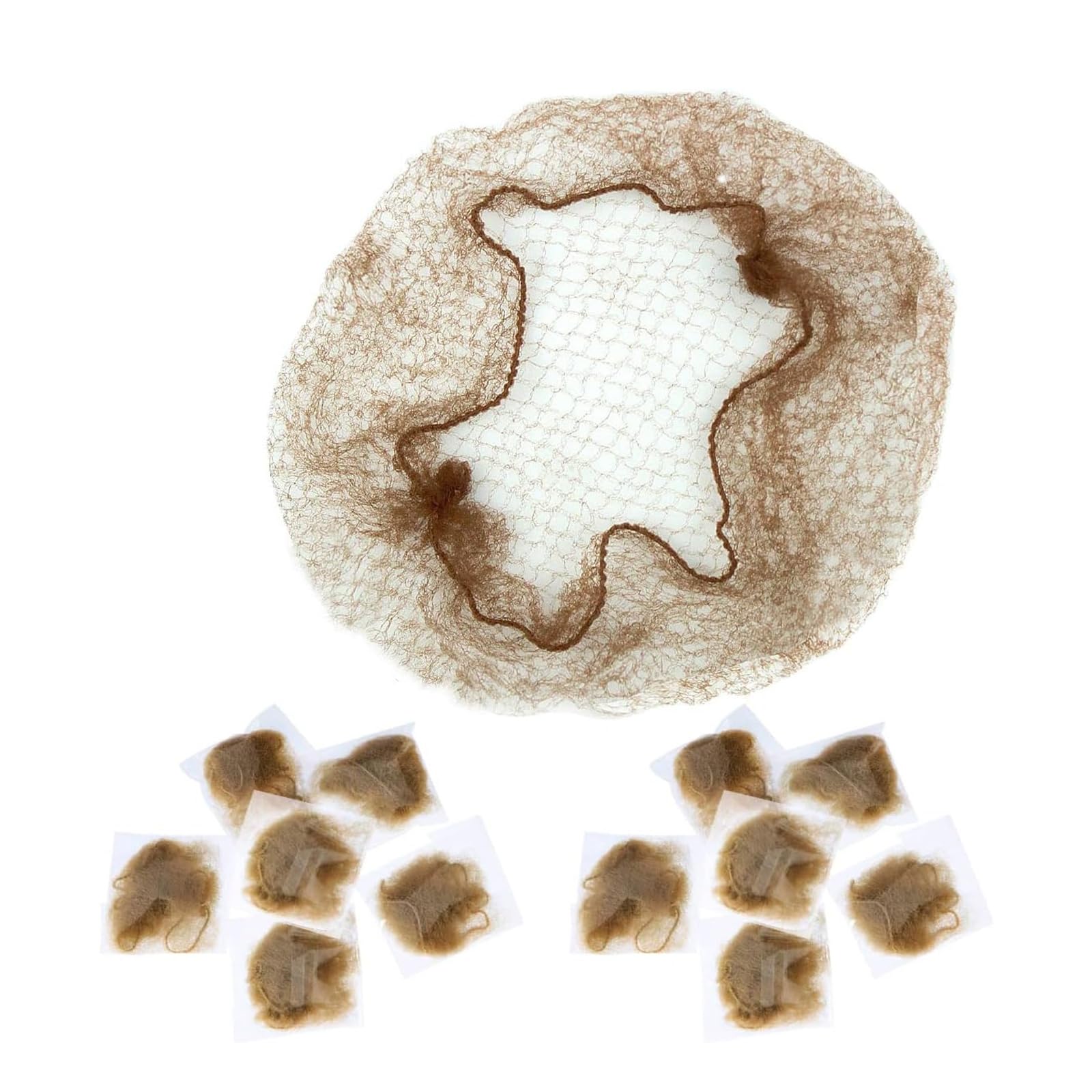 30 Pcs Hair Nets, Elastic Edge Hair Net Cap, for Ballet, Dance, Nurse, Light Brown