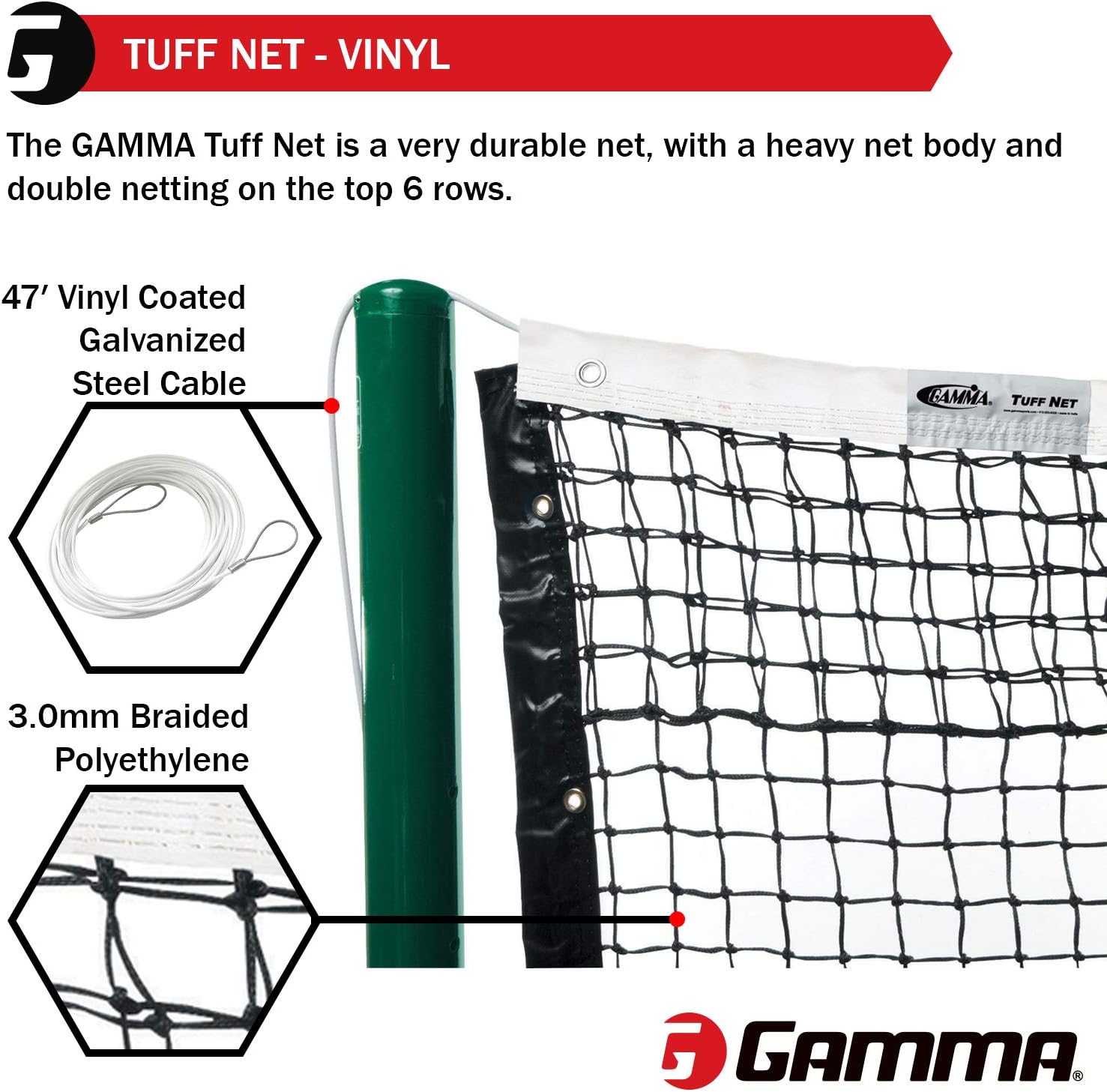 Gamma Tuff Tennis Net Vinyl Headband, Black/White : Sports & Outdoors