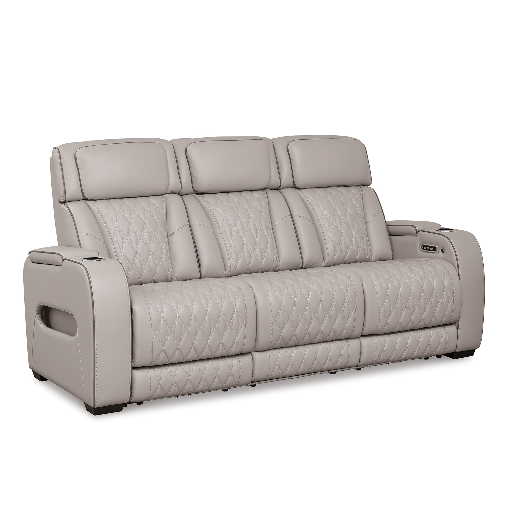 Photo 1 of ***TRUCK/TRAILER PICKUP ONLY***  Signature Design by Ashley Boyington Contemporary Leather Match Power Reclining Sofa with USB Charging Ports, LED Lights and Adjustable Headrest, Light Gray