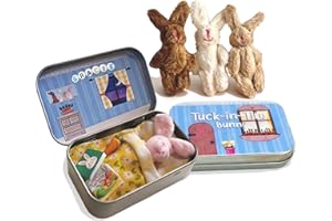 OAEUQ Personalised Mini Bunny Hugs in Box Mini Plush Bunny House in A Tin with Name Cute Easter Gift Decorative Box for Kids