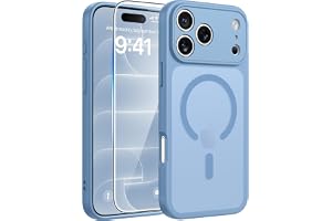 FNTCASE for iPhone 18 Pro Case / iPhone 17 Pro Case, Fit for Magsafe | Screen Protector, Translucent Matte, Military Grade Drop Proof, Shockproof Protection Bumper, Protective Magnetic Phone Cover