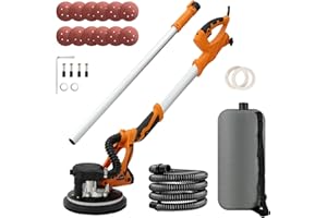 Drywall Sander 1250W, 11.5 Amp Electric Sander with Vacuum, 5 Variable Speed 800-1800RPM with Telescopic Handle with LED Ligh