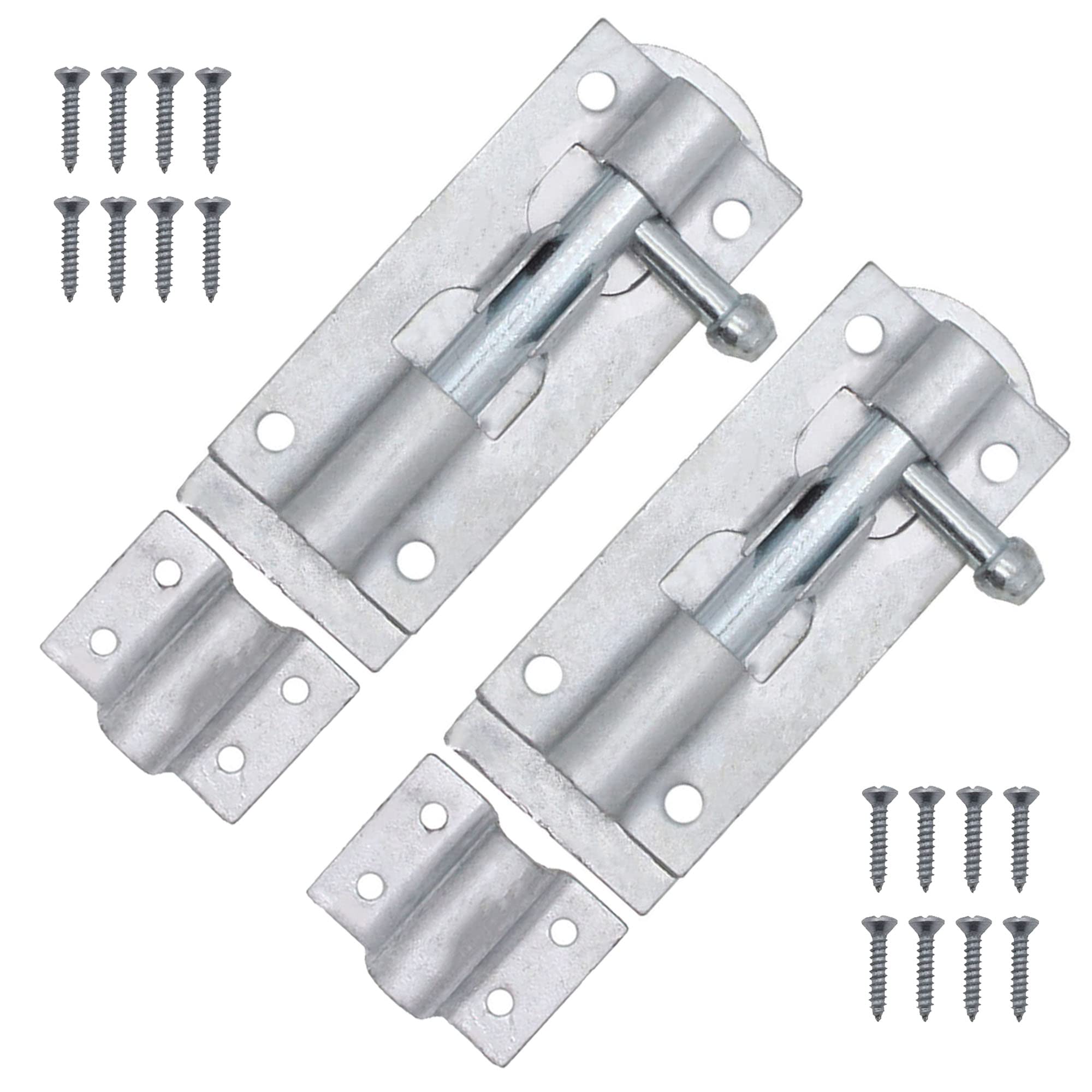 EAI Heavy Duty Tower Bolt | 3 Inch | Galvanised | Fixings Included | Pack of 2