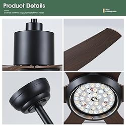 Kviflon 66 inch Large Ceiling Fans with Lights