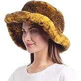 LA CARRIE Women's Snakeskin Print Faux Fur Bucket Hat Winter Warmer Fisherman Cap