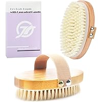 FREATECH 2-Pack Dry Brushing Body Brush Set for Lymphatic Drainage, Blood Circulation, Remove Dead Skin, Cellulite with Soft