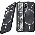 Guizzcg for Nothing Phone 2 Transparent Case Ultra-Thin Cover Soft TPU Bumper + Acrylic Clear Back Military Grade Airbags Shookproof Drop Protection for Nothing Phone (2) [1 Tempered Film], Black