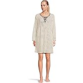 Karen Neuburger Women's Blue Era Tie Neck Long Sleeve Sleep Shirt
