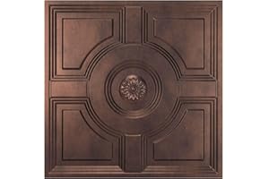 WOWSTAR 12-Pack 24"x24" Drop Ceiling Tiles, Waterproof Ceiling Panels, Only Fit into the Grid, Antique Copper