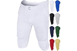 Exxact Sports Proline Men's Integrated Football Pants with 7 Flex Pads, Lightweight Football Practice Pants for Protection