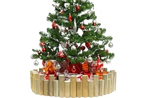 CIAMORE Christmas Tree Edging, Wooden Edgings for Christmas Tree gate, Edging Border Mini Christmas Tree Fence, Home Garden Christmas Tree Edging Edge, 11.8in H × 3ft L (1 Pack)