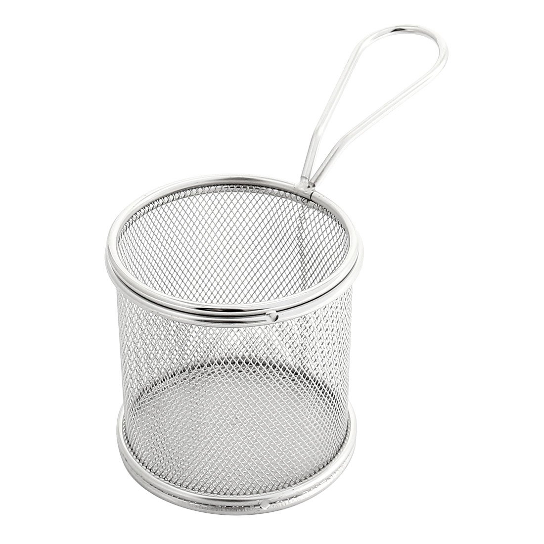 Sourcingmap Stainless Steel Cylinder French Fries Circle Oil Sieve Strainers Fry Basket Frame