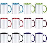 TANGLONG Sublimation Mugs 11 oz Sublimation Cups Bulk Coffee Mugs Tazas Para Sublimar 6 Assorted Colors Set of 12