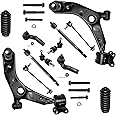 Detroit Axle - Front End 12pc Suspension Kit for 2004-2009 Mazda 3, 2006-2015 Mazda 5, 2 Lower Control Arms w/Ball Joints Inner & Outer 4 Tie Rods 2 Boots Front & Rear 4 Sway Bars Replacement