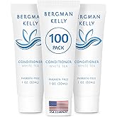 BERGMAN KELLY Hotel Conditioner (1 Fl Oz, 100 PK, White Tea), Delight Your Guests with Revitalizing and Refreshing White Tea Travel Conditioner, Quality Small Amenities Hotel Toiletries in Bulk
