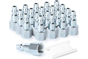 GASHER 1/4-Inch NPT Female Industrial Air Plug, Pneumatic Plugs 300PSI (20-Pack)