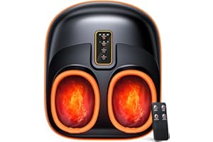 POGGT Foot Massager Machine with Heat, Upgrade 6 Airbags 29 Nodes Deep Rolling, Compression, Ankle Kneading, Shiatsu Foot Massager for Neuropathy Plantar Fasciitis, Gifts for Men Women Fits Up to 13"