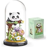 QARULUS Panda Flower Building Set for Adult Plant Friend Set Bonsai Tree Party Favors for Kids Animal Building Blocks Valentines New Year Easter Birthday Gift for Boys Girls Age 6-12+(Panda Flowers)