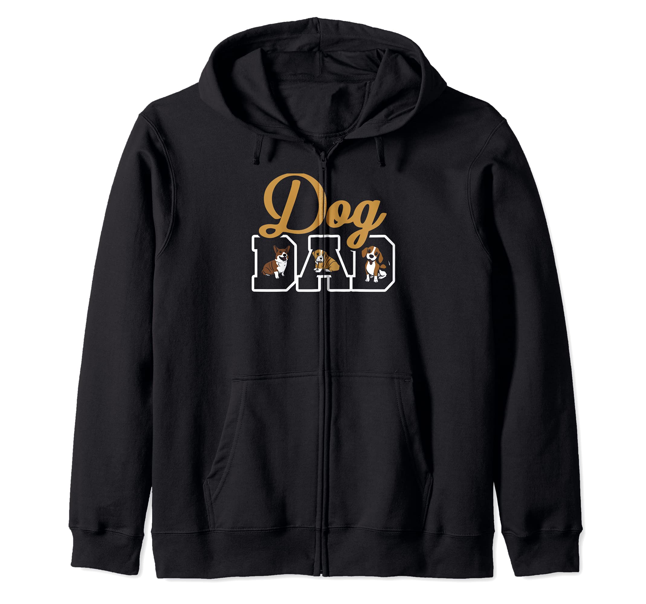 Dog Dad For Doggy And Puppy Fathers Zip Hoodie