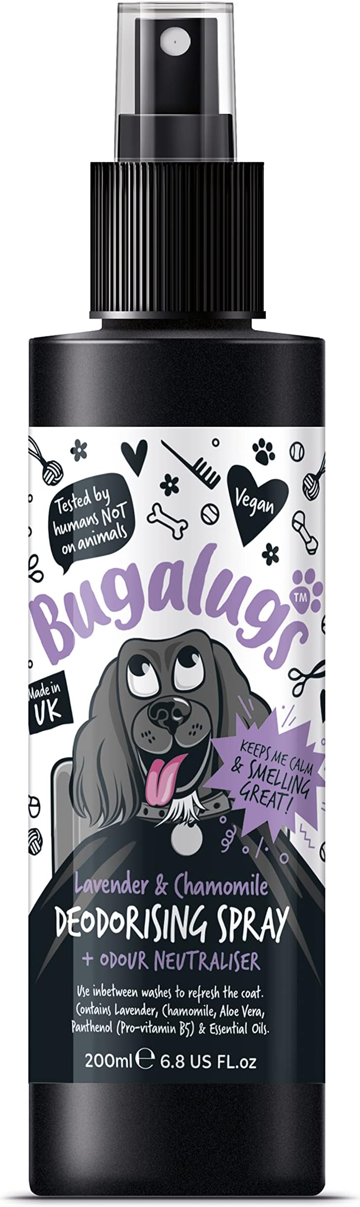 BUGALUGS Lavender & Chamomile Dog Perfume 200ml vegan cologne spray