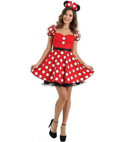 red and white polka dot minnie mouse dress Women's Halloween Adults Womens Red Polka Dot Dress (Red, S) : Clothing, Shoes & Jewelry Sale:Sale Retro Stage Sweetheart Strap Elastic waistline Color:JADE OCEAN