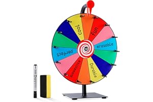 Bollmisde 12 Inch 14 Slot Prize Wheel Spinner with Stand, Durable Spinning Wheel for Prizes, Classroom, and Carnival Activiti