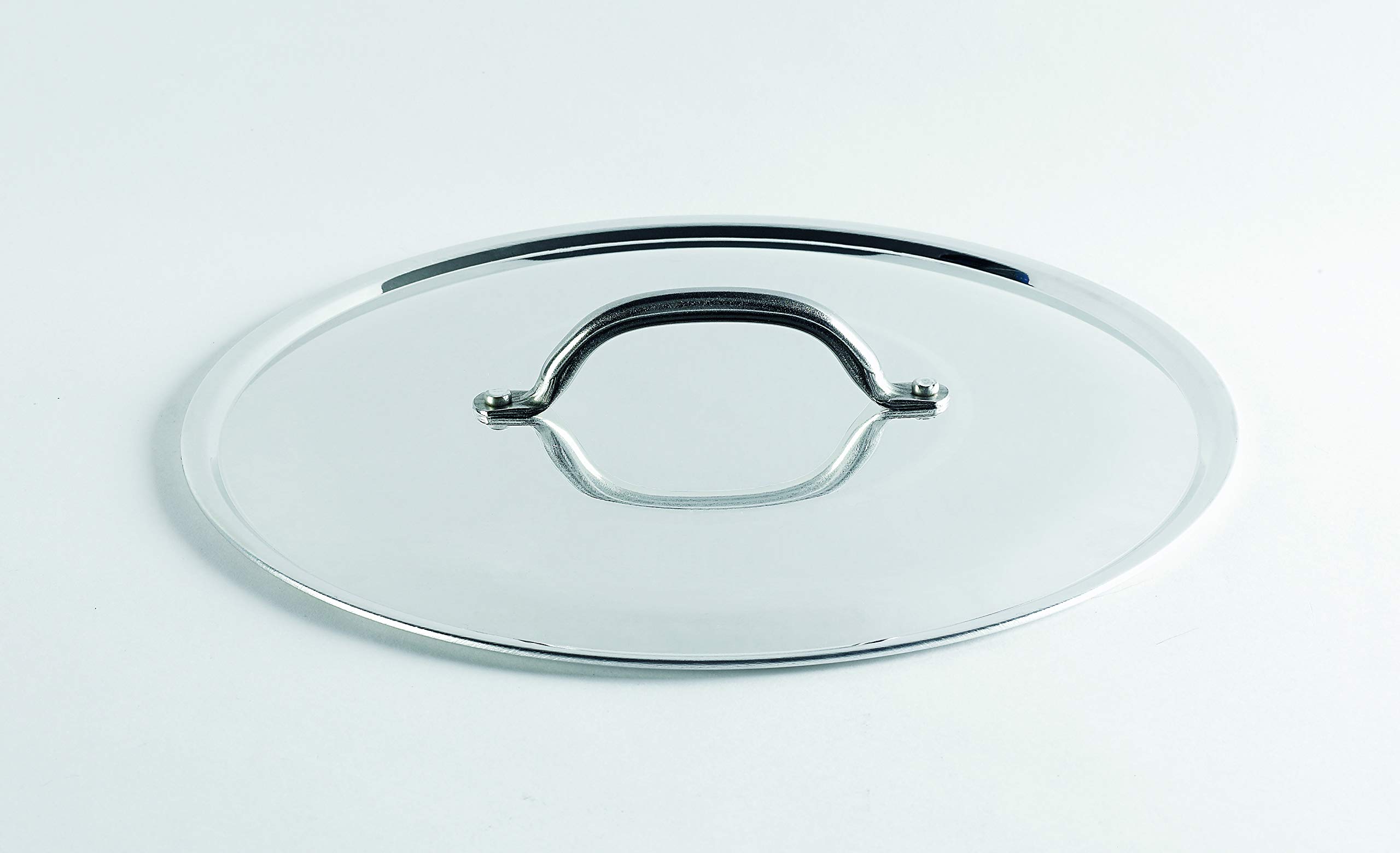 Pentole Agnelli Aluminium Round Lid With Steel Bridge, Diameter 28 Cm.