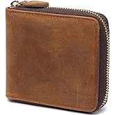 Huztencor Zipper Wallet Men RFID Blocking Leather Bifold Credit Card Wallets (FBA) | RFID Blocking, Bifold, FBA