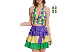 Ovokcina Women's 3pcs Sexy Halter Crop Tank Top with Short Skirts Sets Going Out