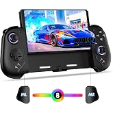 Moonag Switch Controllers Compatible with Nintendo Switch/OLED, Hall Effect One-Piece Controllers with 6-Axis Gyro, Motion Control, Wake-up, Dual Vibration, Turbo, 1000mAh Battery, Black