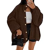 LILLUSORY Womens Oversized Chunky Knit Cardigan Sweaters Long Lantern Sleeve Button Down Cozy Trendy Jacket
