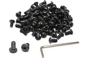 iexcell 100 Pcs M5 x 10mm Thread Pitch 0.8 mm Alloy Steel 12.9 Grade Hex Socket Button Head Cap Screws Bolts Kit, Black Oxide Finish