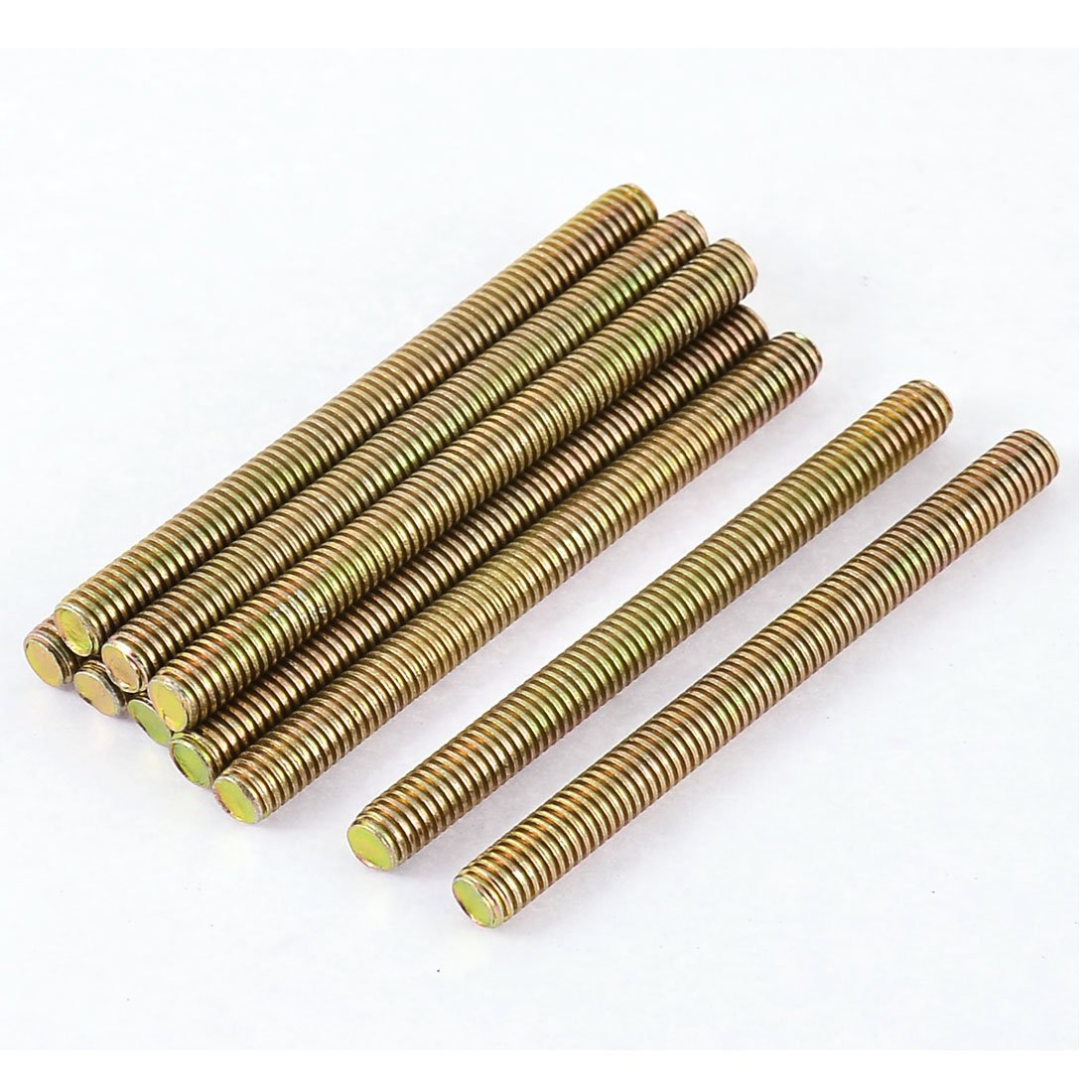 Sourcingmap 1mm Pitch M6 x 70mm Male Threaded Rod Bar Stud Bronze Tone 10 Pcs