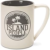 Pavilion - Island People - Gray & Cream 18 oz Coffee Mug