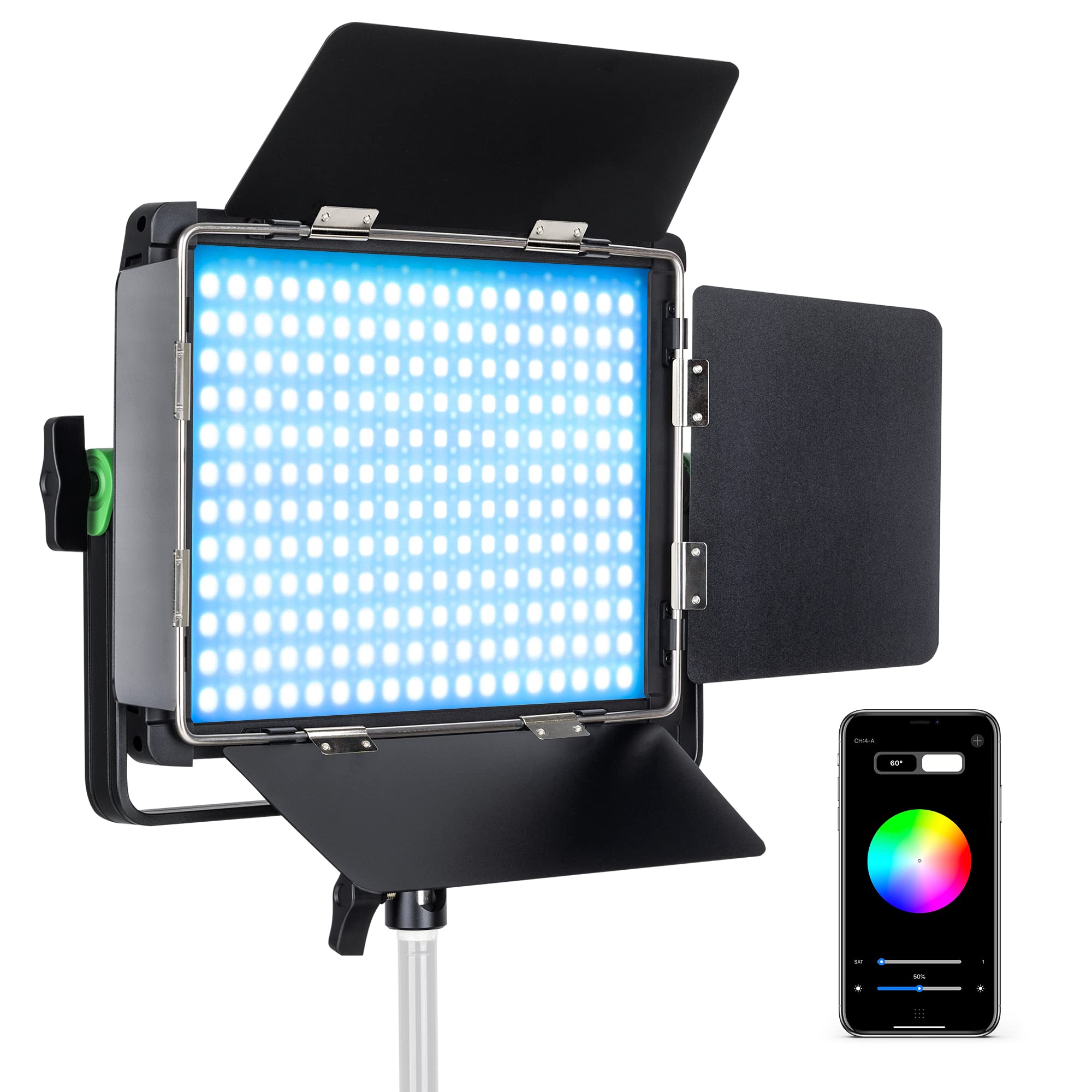 VILTROX 30W RGB LED Video Light Panel with APP Control 360° Full-Color Dimmable Bi-Color 2800K~6800K Photography Light with U Bracket and Barndoor Video Lighting CRI97+ for Gaming/Streaming/YouTube