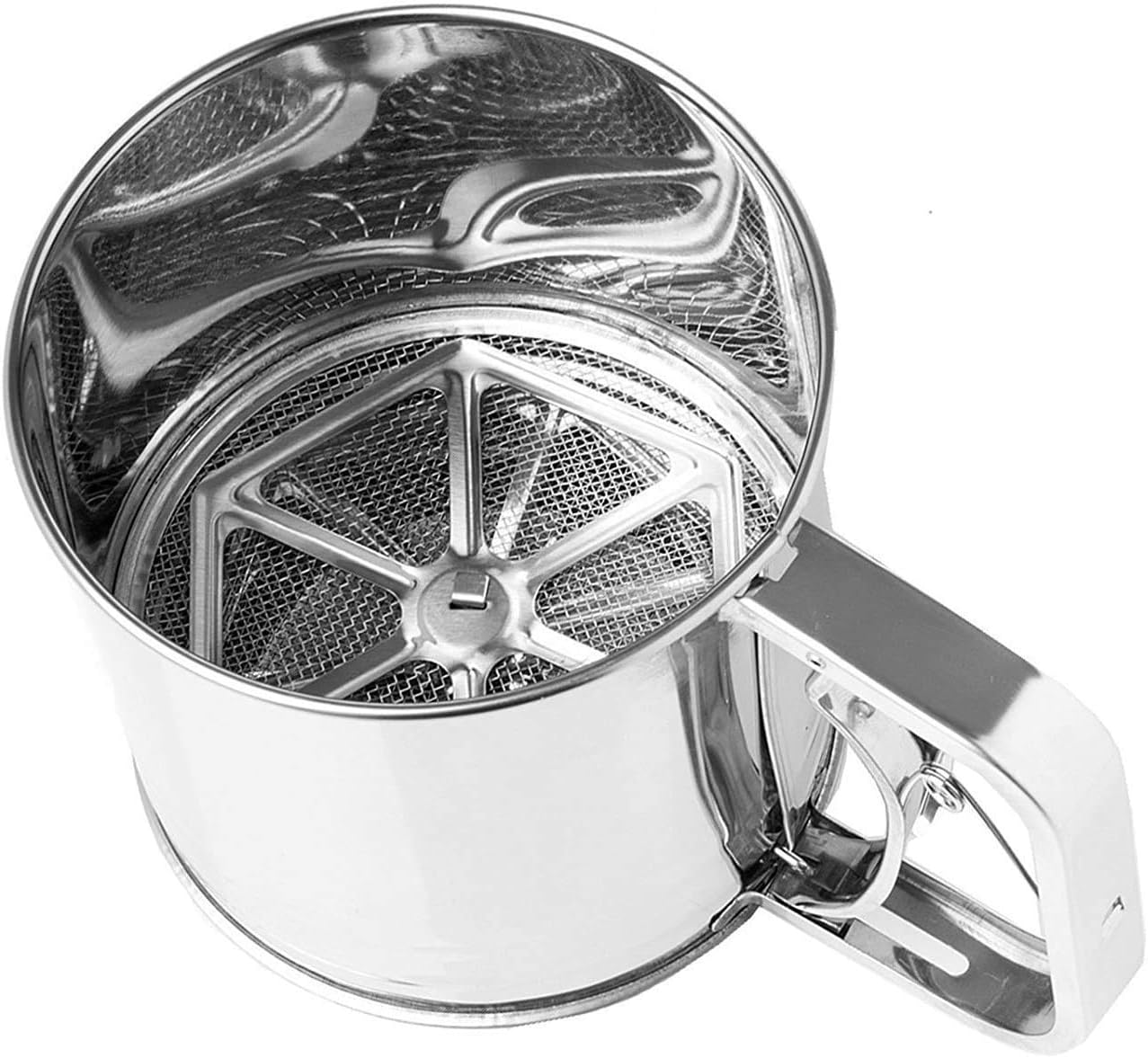 Space Home Stainless Steel Flour Sifter One Hand Flour Sifter with
