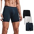 CRZ YOGA Men's Ultra-Soft Modal Boxer Briefs 5" - Double Lined Comfort Moisture Wicking Breathable Stretch Underwear 3-Pack