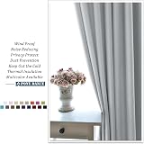 PONY DANCE Blackout Door Curtains 2 Panels Silver Grey 46x84 In Thermal view 8
