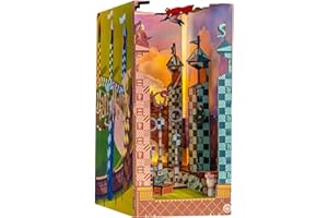 Revell Book Nook Kit Harry Potter - Quidditch Field Miniature DIY Kit 9" Booknook 3D Wooden Puzzle with LED Light Bookshelf D